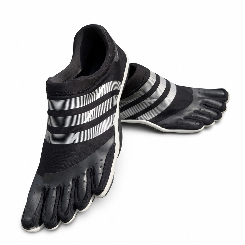 Adidas Adipure Trainer Mens 11 Black Silver Five Finger Barefoot Shoes V20554